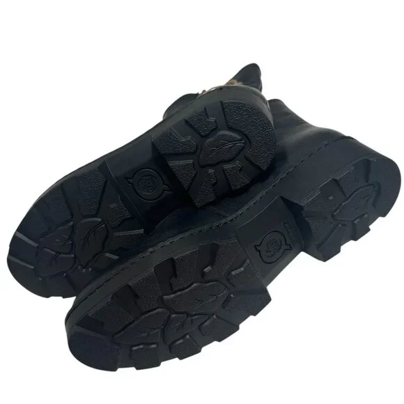 Born Women Tricia Black Leather Moto Biker Zip Ankle Boots size 10 NEW - Picture 6 of 6